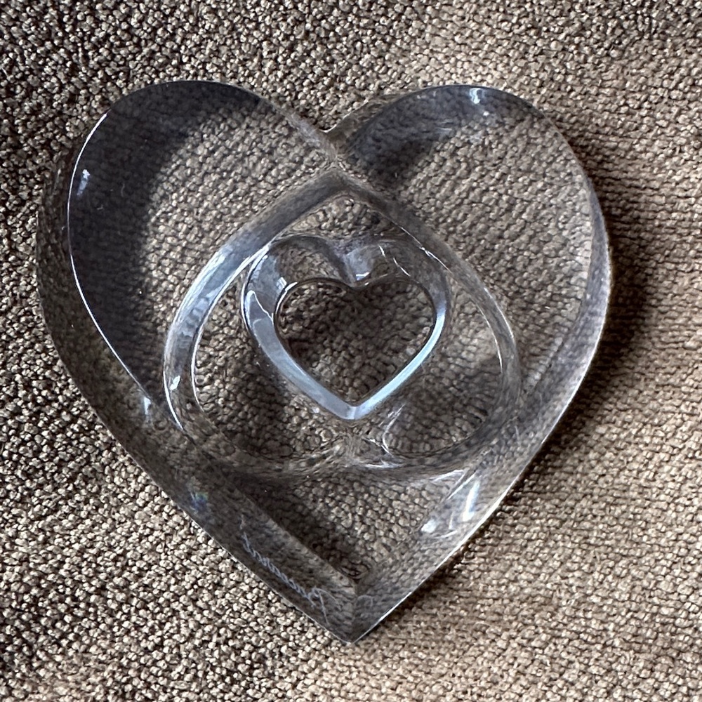 Baccarat Crystal Triple Heart paperweight